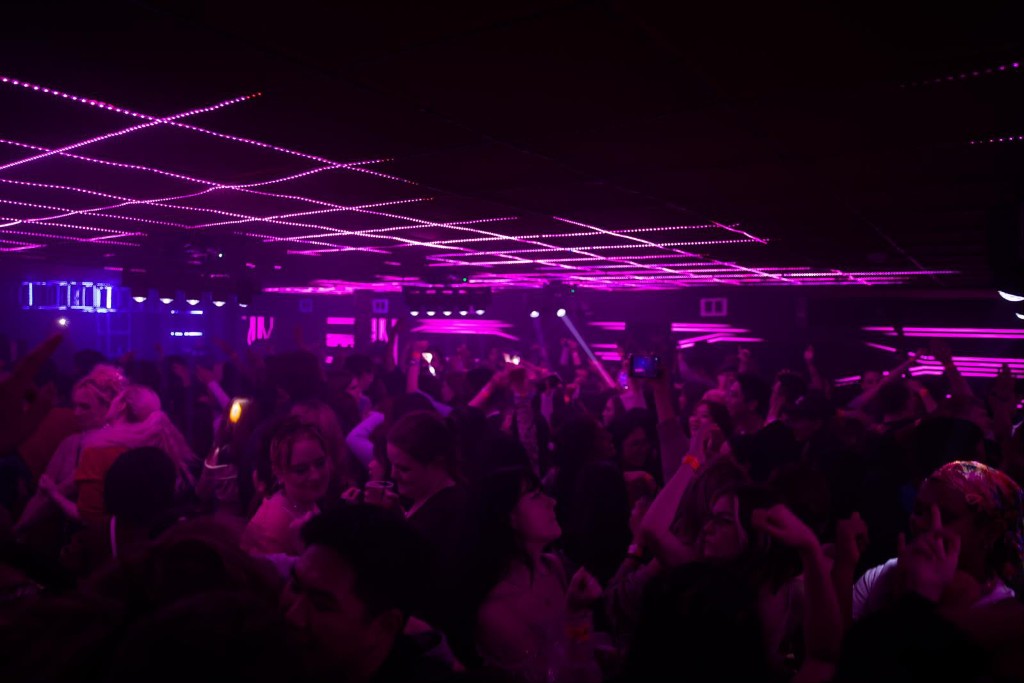 Live performer with microphone and crowd