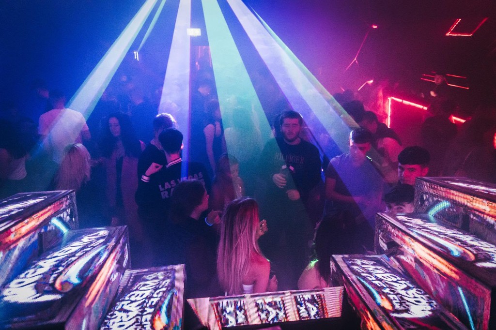 Club lights and crowd energy