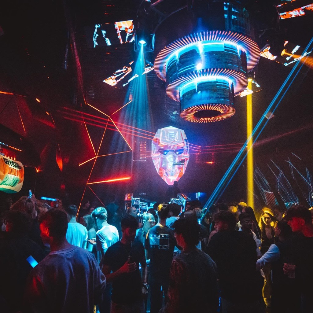 Wide view of the club interior